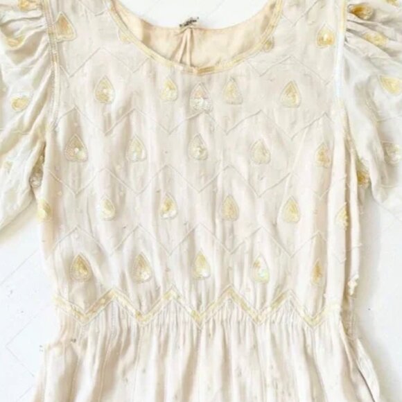 1970s Beaded White Dress - Picture 2 of 4